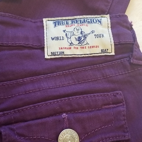 True Religion Girl's Purple Jeans Size 10 Skinny - Picture 8 of 10